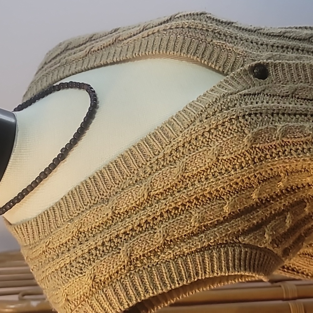 ALFRED DUNNER tan beige sweater vest L Grandpa Core vintage preppy collegiate - Picture 4 of 16